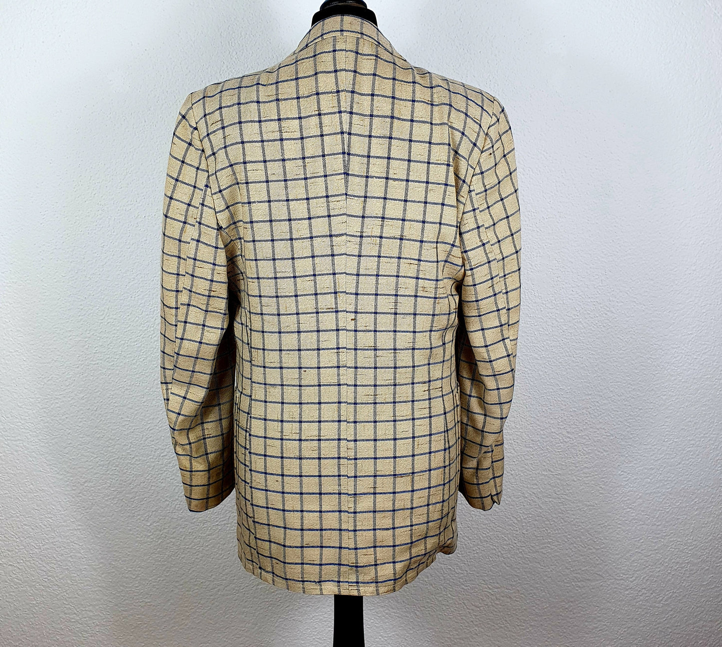 Blazer, beige-blau, kariert, XS/S