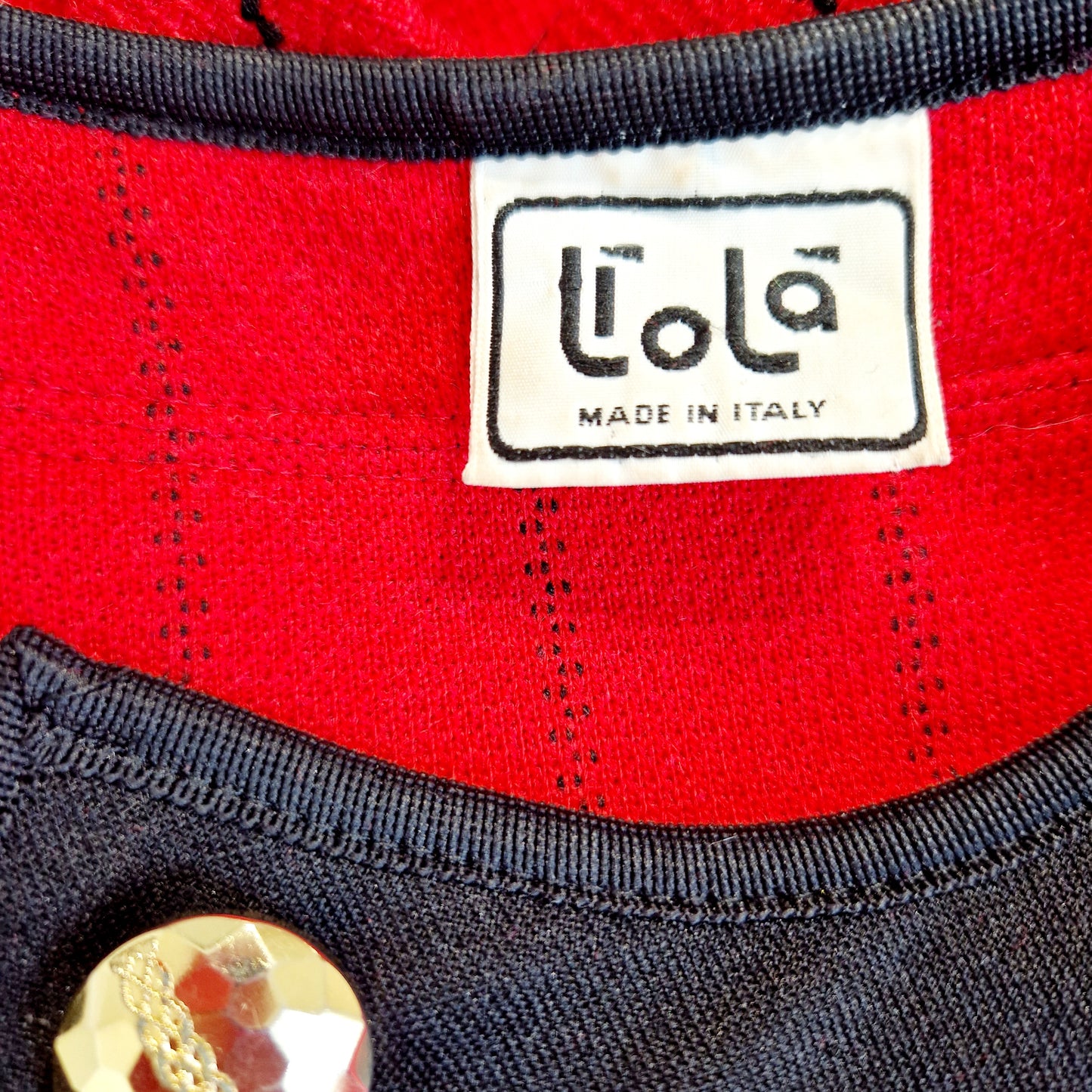 Blazer, rot-schwarz-gold, Streifen, M/L