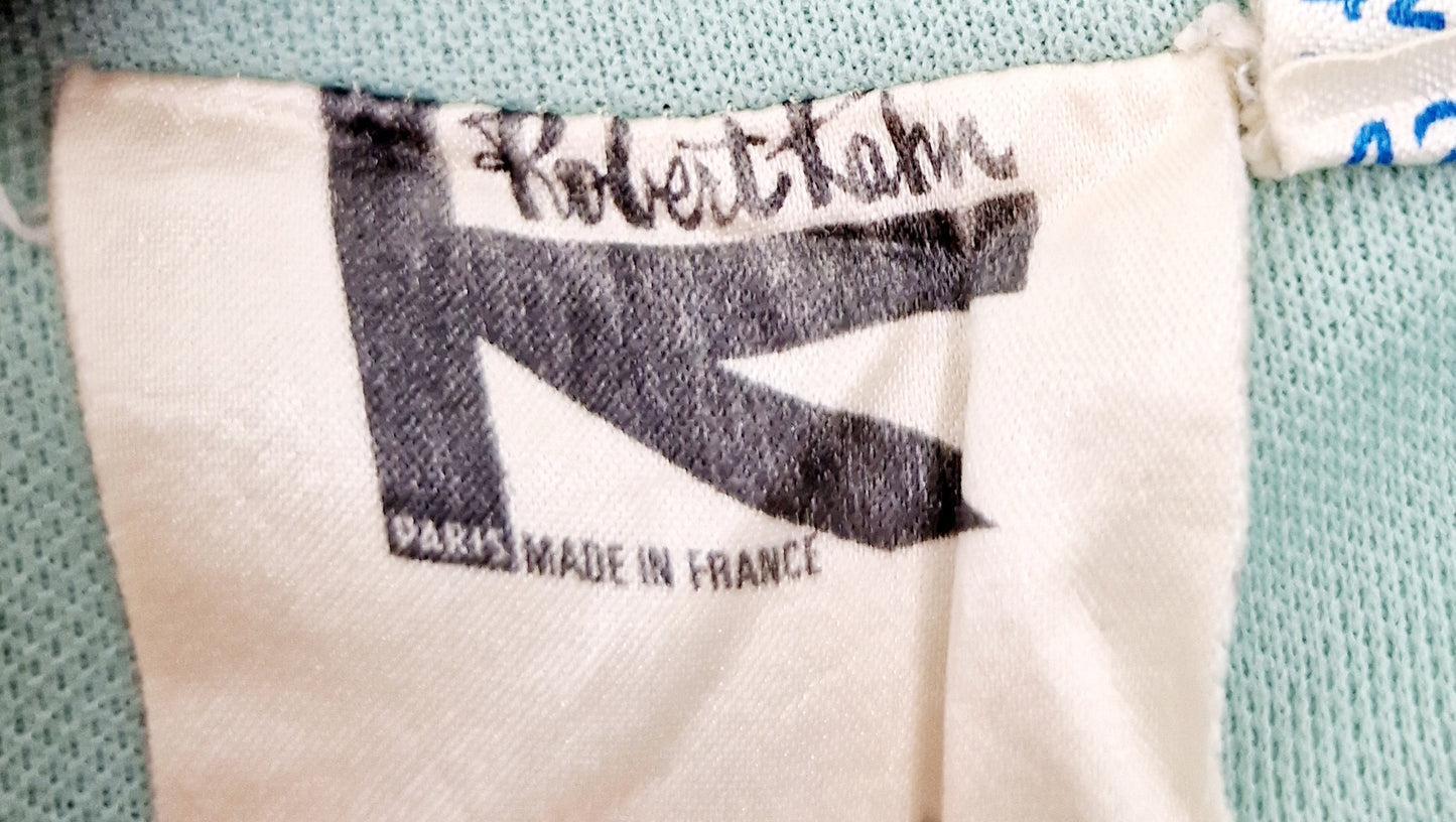 Einzigartiges und nachhaltiges Vintage Kleid in mint. Unique and sustainable vintage dress in mint. Tag.