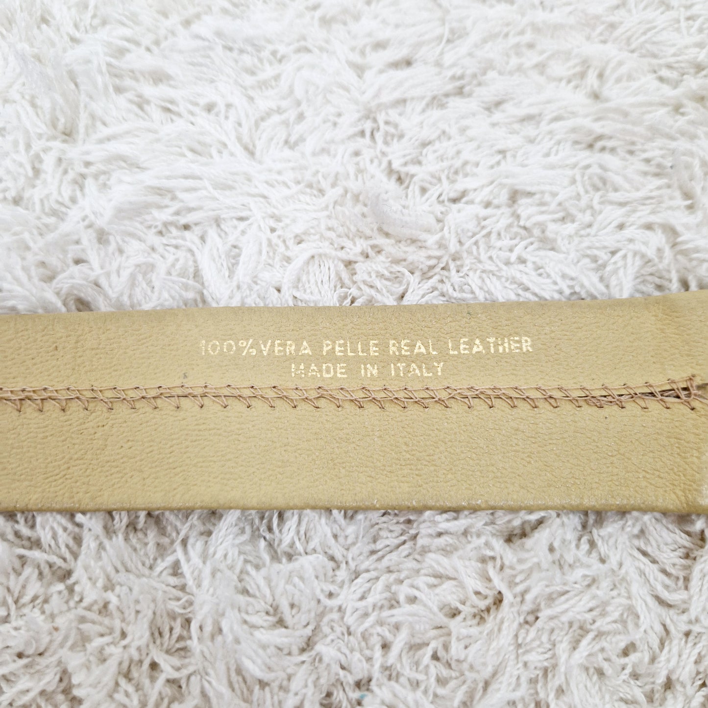 Krawatte, creme, Leder