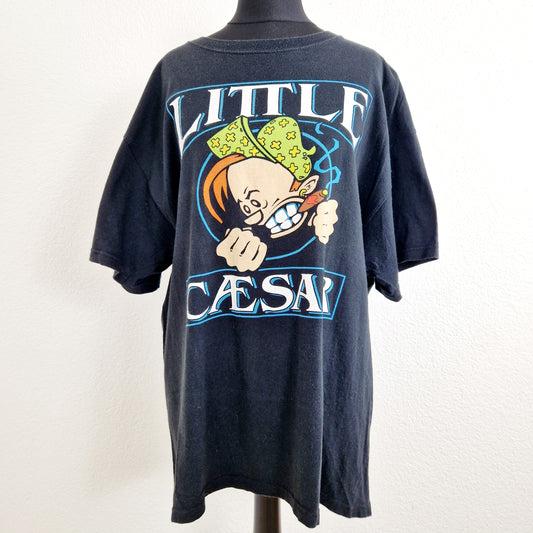 Einzigartiges und nachhaltiges Vintage T-Shirt Little Caesar. Unique and sustainable vintage t-shirt Little Caesar. Front.