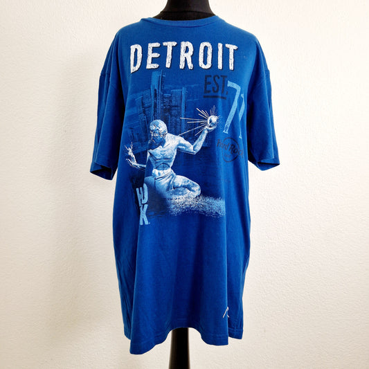 Einzigartiges und nachhaltiges Vintage T-Shirt Hard Rock Detroit. Unique and sustainable vintage t-shirt Hard Rock Detroit. Front.