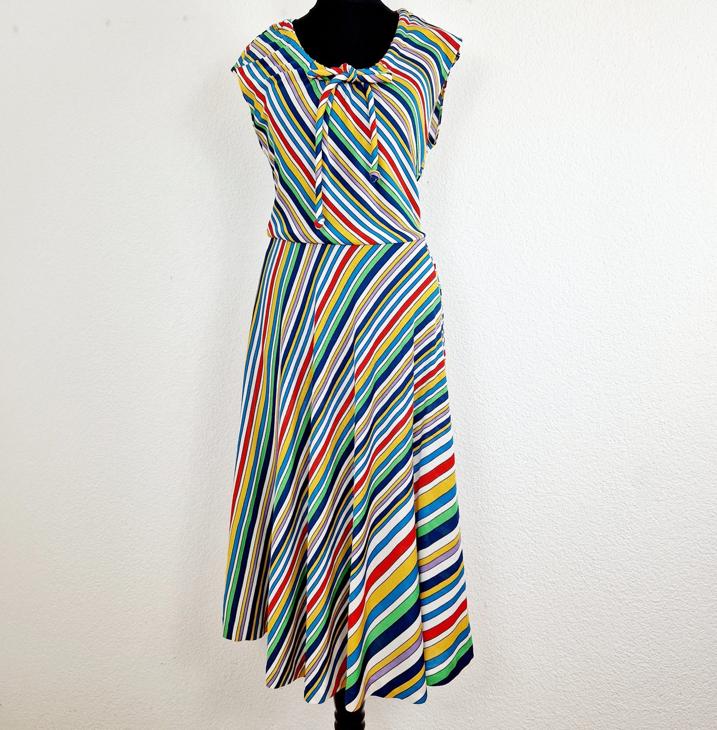 Kleid, Kurzarm, bunt, Streifen, XS/S
