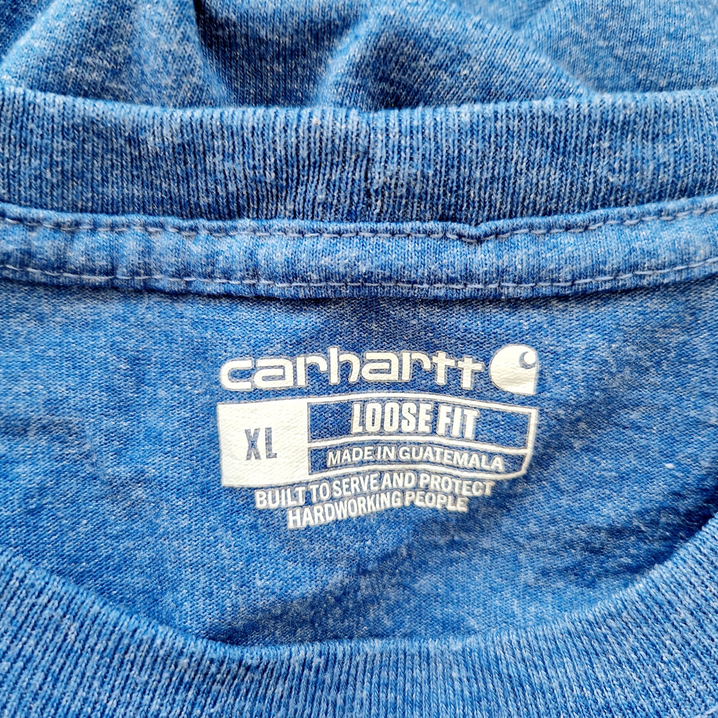 Einzigartiges und nachhaltiges Vintage Shirt in mittelblau von Carhartt. Unique and sustainable vintage shirt in medium blue from Carhartt. Tag.