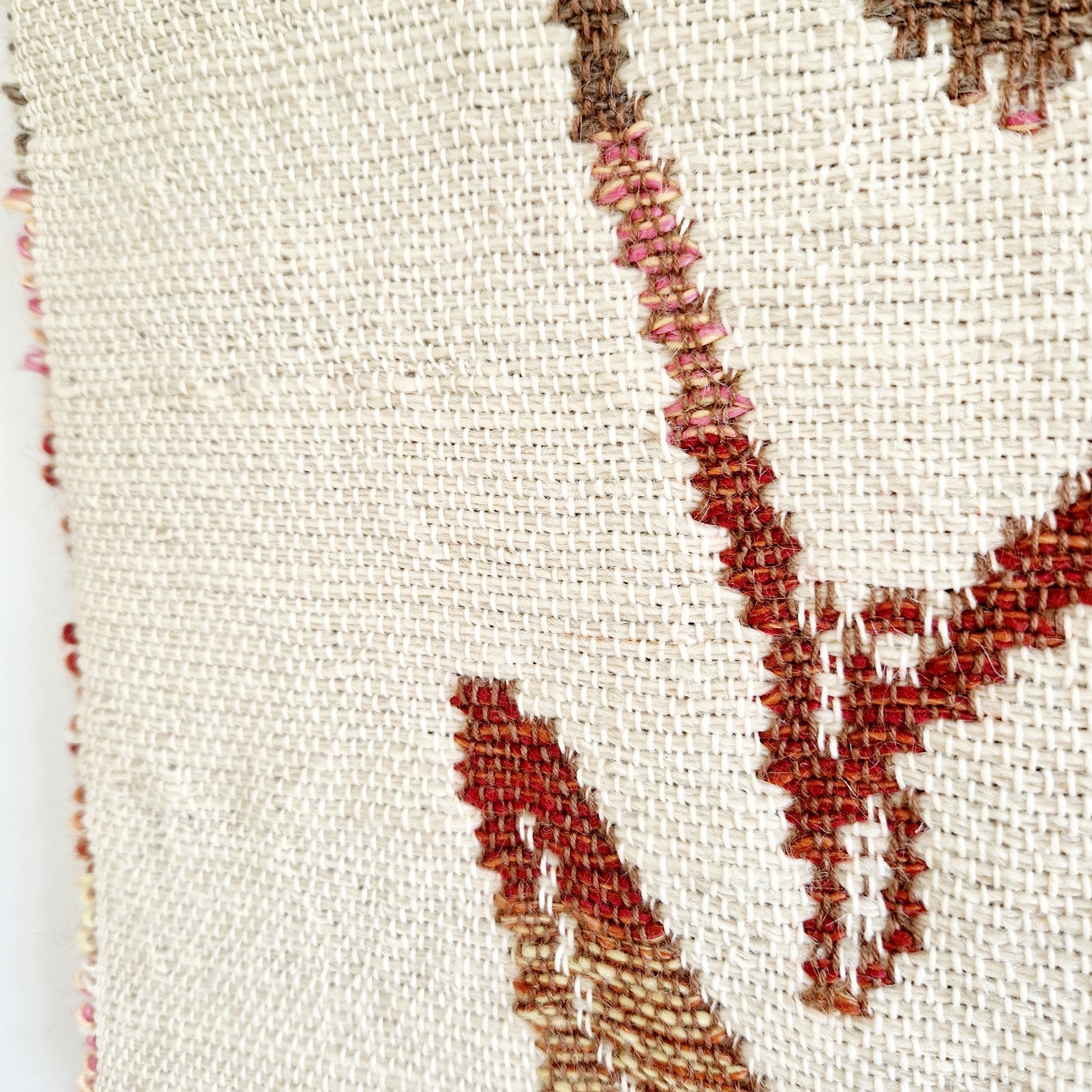 Einzigartiger und nachhaltiger Vintage Wandbehang mit einer Afrikanerin. Unique and sustainable vintage wall hanging with an african woman. Close-up.