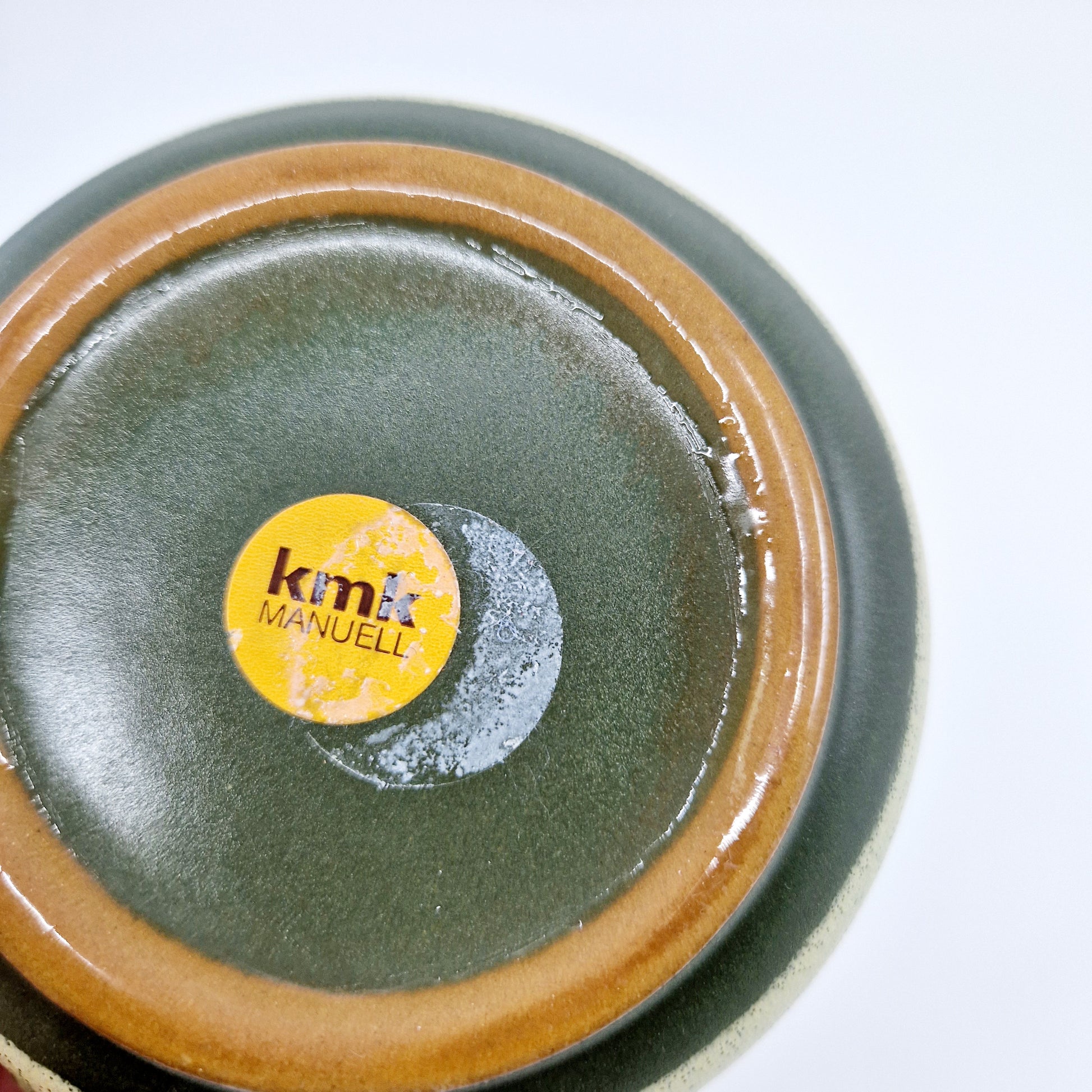 Einzigartige und nachhaltige Vintage Öllampe von kmk. Unique and sustainable oil lamp from kmk. Signature.