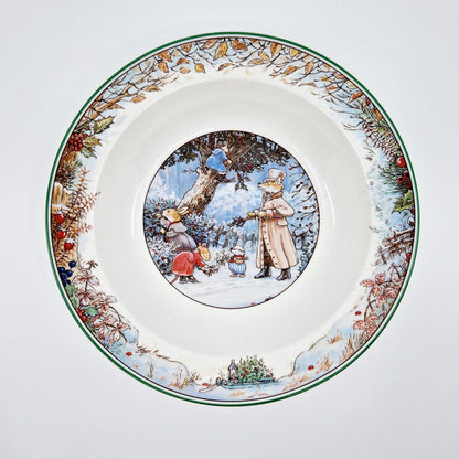 Einzigartiger und nachhaltiger Vintage Teller von Foxwood Tales, Winter. Unique and sustainable vintage plate from foxwood tales, winter. Above.
