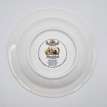 Einzigartiger und nachhaltiger Vintage Teller von Foxwood Tales, Winter. Unique and sustainable vintage plate from foxwood tales, winter. Back.