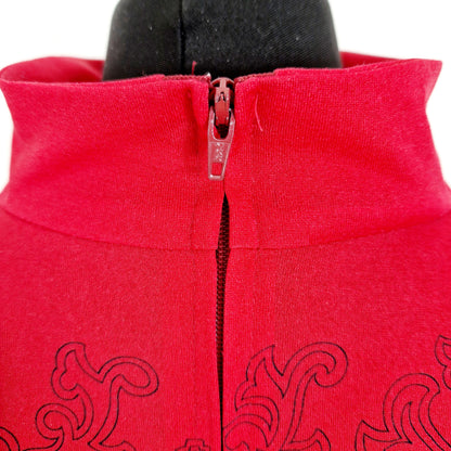 Einzigartiges und nachhaltiges Vintage Kleid in rot mit Rollkragen. Unique and sustainable vintage dress in red with a turtleneck. Zipper.