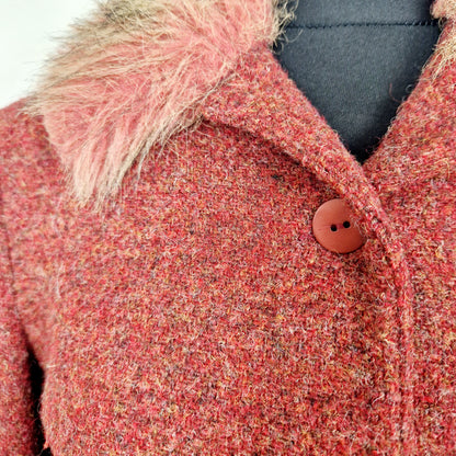 Blazer, rostrot, Kunstfell, S