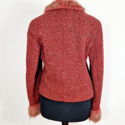 Blazer, rostrot, Kunstfell, S