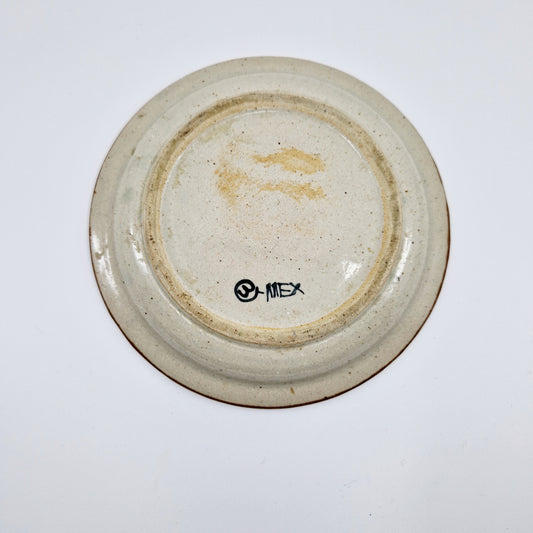 Einzigartiger und nachhaltiger Vintage Teller mit einem Vogel. Unique and sustainable vintage plate with a bird. Below.