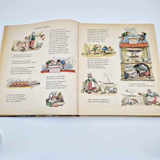 Einzigartiges und nachhaltiges Vintage Buch, Lustige Wilhem Busch Sammlung. Unique and sustainable vintage book, Lustige Wilhem Busch Sammlung. Inside 2.