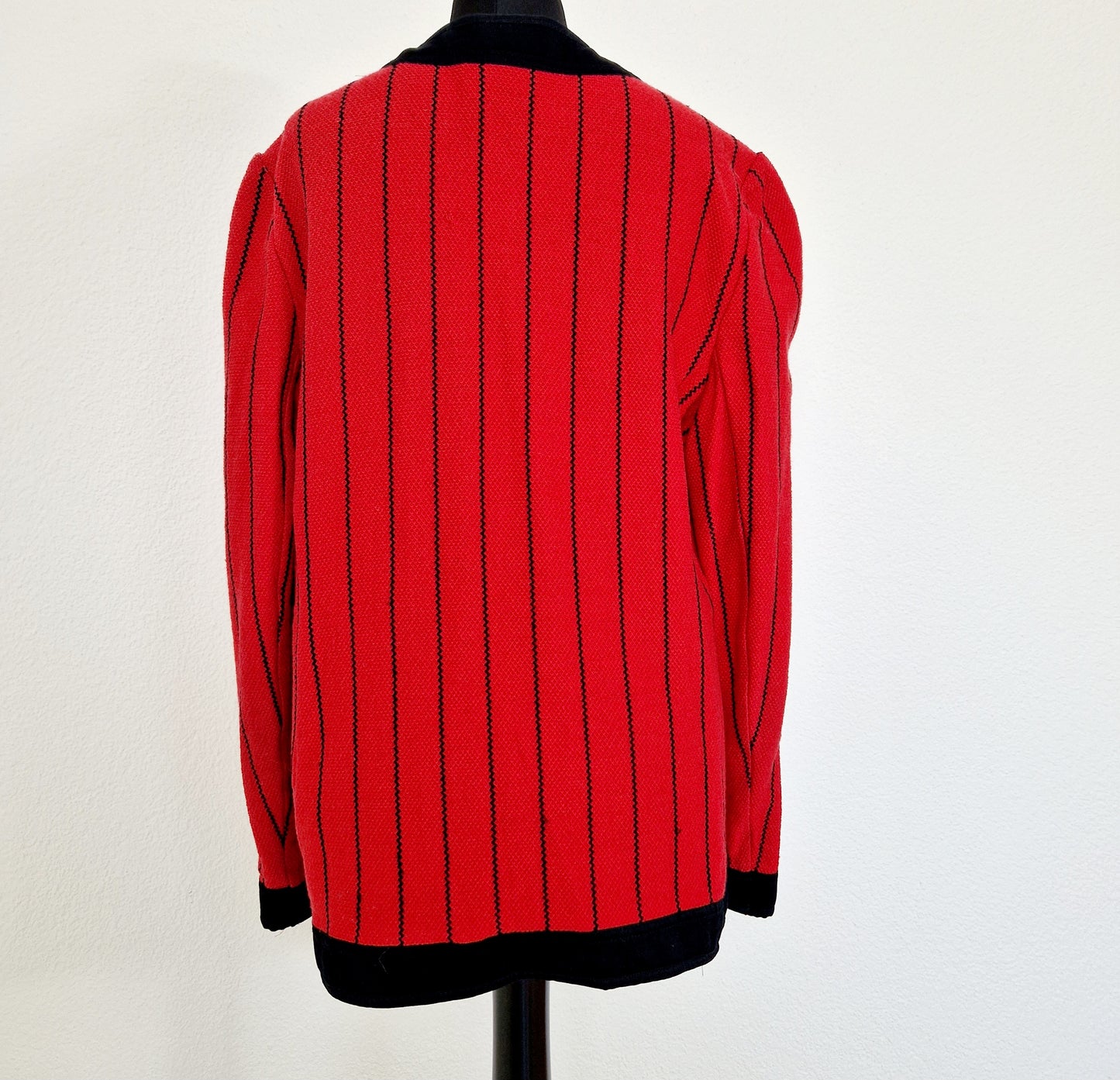 Blazer, rot-schwarz-gold, Streifen, M/L