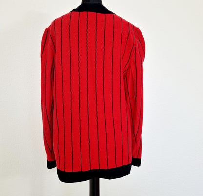 Blazer, rot-schwarz-gold, Streifen, M/L