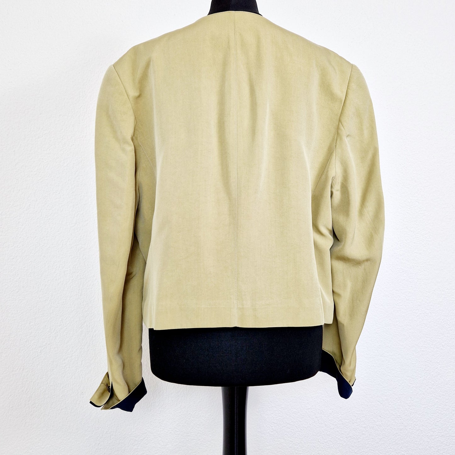 Blazer, beige-blau, asymmetrisch, L/XL
