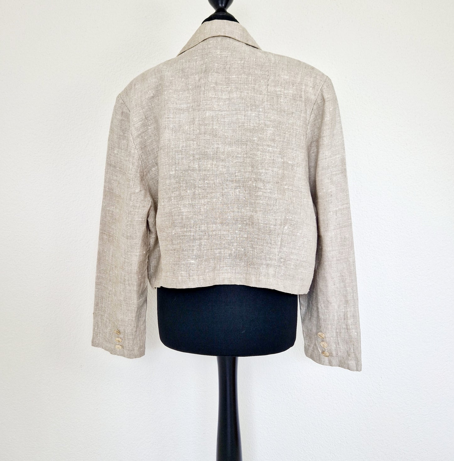 Blazer, cropped, beige, L