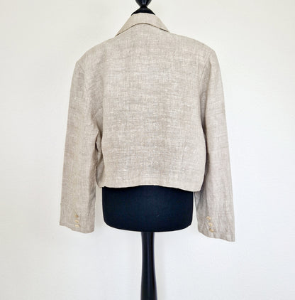 Blazer, cropped, beige, L
