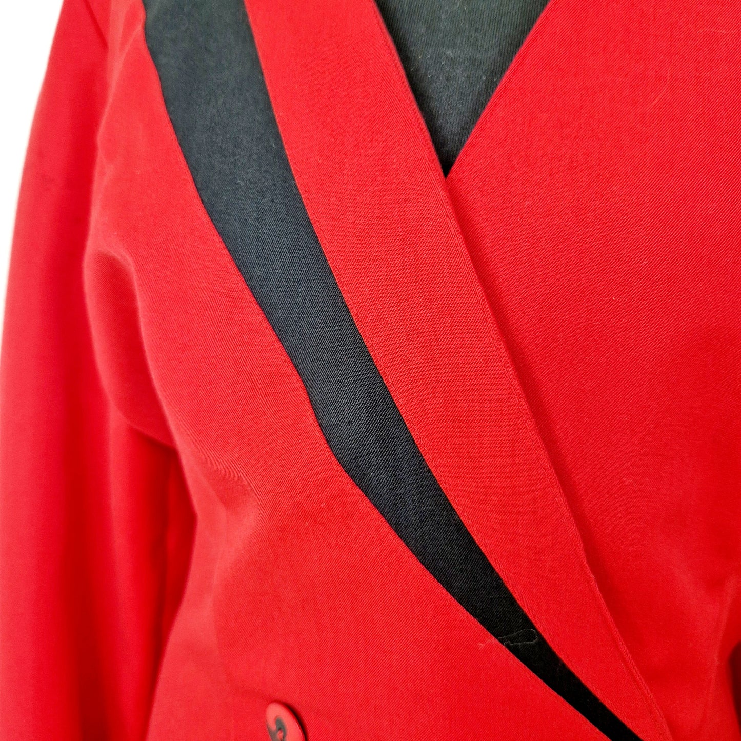 Blazer, rot-schwarz, asymmetrisch, S/M