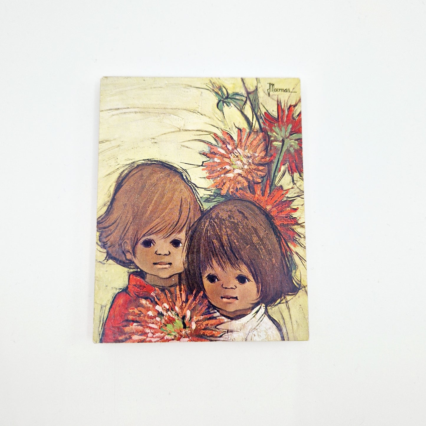 Einzigartiges und nachhaltiges Vintage Bild mit zwei Mädchen. Unique and sustainable vintage picture with 2 girls. Front.