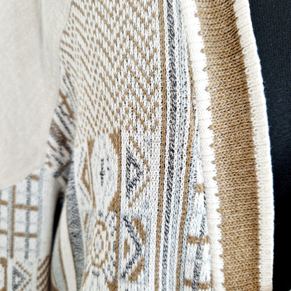 Cardigan, sand-braun-grau, Streifen, M (Men)