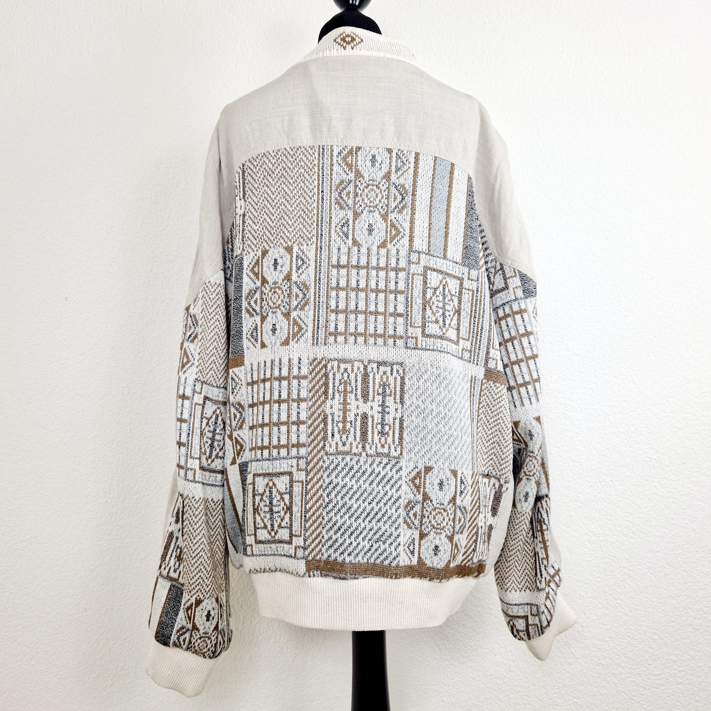 Cardigan, sand-braun-grau, Streifen, M (Men)