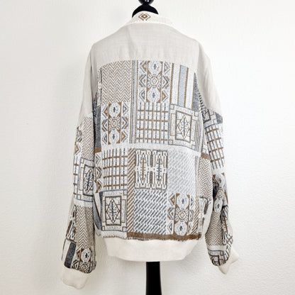 Cardigan, sand-braun-grau, Streifen, M (Men)