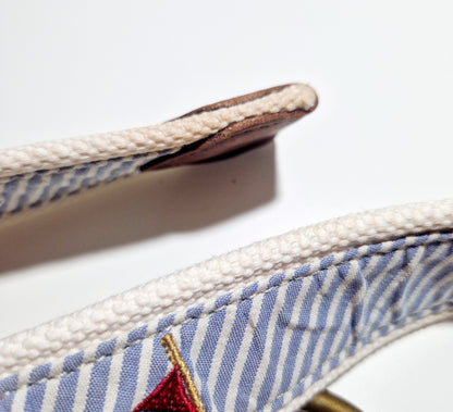 Gürtel, blau-weiss, gestreift, Fahnen, Polo Ralph Lauren, 114 cm
