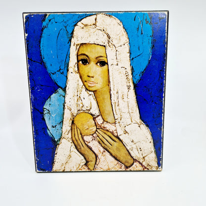 Einzigartiges und nachhaltiges Vintage Bild mit Madonna von Jeff Wauters. Unique and sustainable vintage print with madonna from Jeff Wauters. Front. 