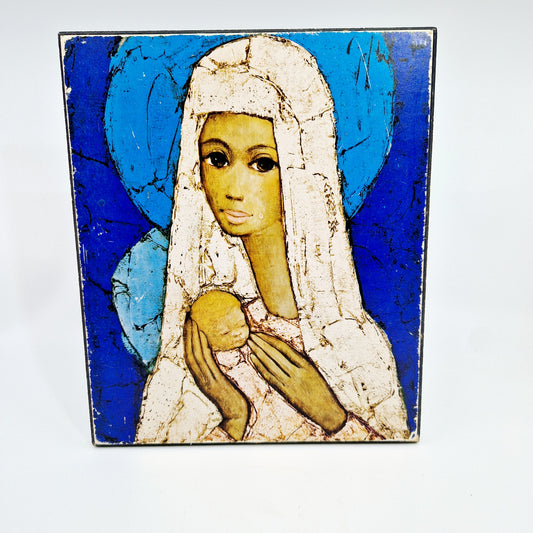 Einzigartiges und nachhaltiges Vintage Bild mit Madonna von Jeff Wauters. Unique and sustainable vintage print with madonna from Jeff Wauters. Front. 