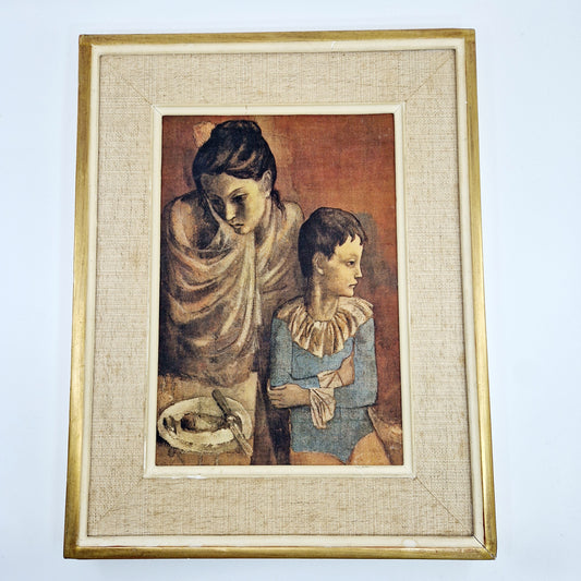 Einzigartiger und nachhaltiger Vintage Print Mutter und Kind von Picasso. Unique and sustainable vintage print Mother and Child from Picasso. Front. 
