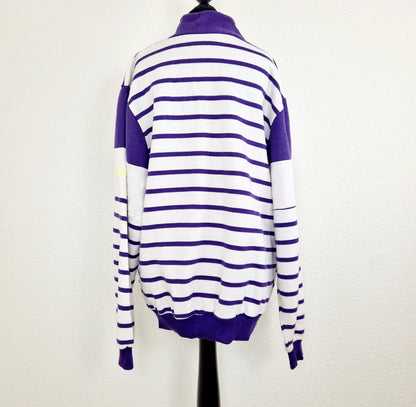 Einzigartiges und nachhaltiges Vintage Sweatshirt von MarcO'Polo, gestreift. Unique and sustainable vintage sweatshirt from MarcO'Polo, striped. Back.