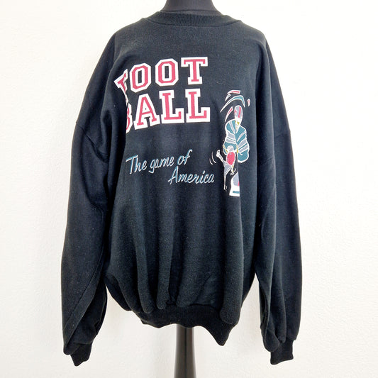 Einzigartiger und nachhaltiger Vintage Sweater, Football. Unique and sustainable vintage sweater, Football. Front.