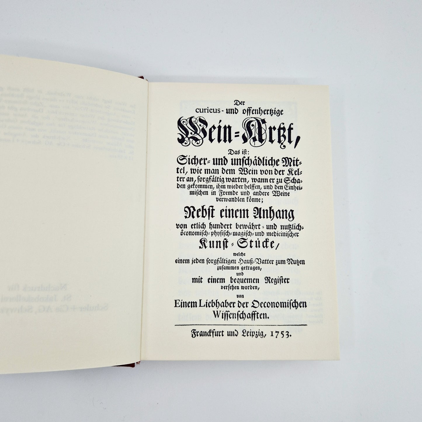 Einzigartiges und nachhaltiges Vintage Buch Der Wein-Arzt. Unique and sustainable vintage book Der Wein-Arzt. First Site.