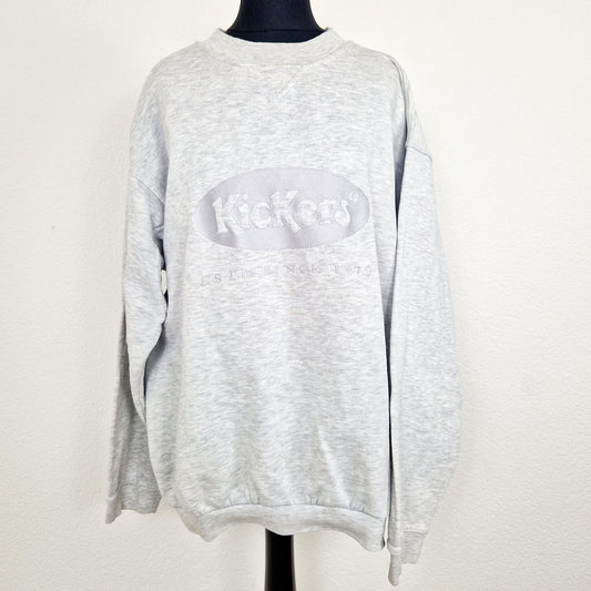 Einzigartiger und nachhaltiger Vintage Pullover Kickers. Unique and sustainable vintage sweater Kickers. Front.