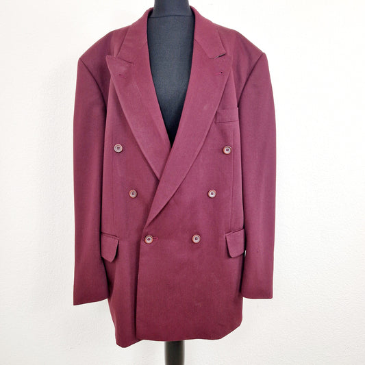 Einzigartiges und nachhaltiges Vintage Set mit Blazer und Hose in aubegine. Unique and sustainable vintage set with blazer and trousers in aubergine. Blazer.