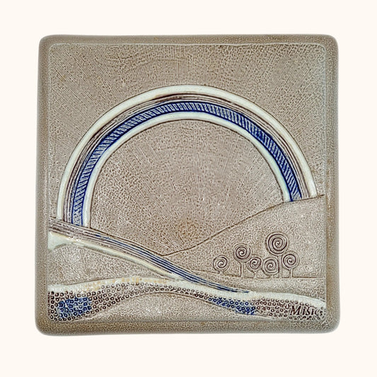 Einzigartiges und nachhaltiges Vintage Bild mit Regenbogen von Goebel. Front.