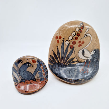 Einzigartige und nachhahltige Vintage Figuren, 2 Eulen. Unique and sustainable vintage figurines, 2 owls. Back.