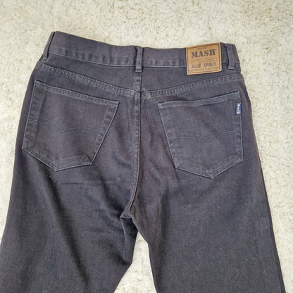 Einzigartige und nachhaltige Vintage Jeans in schwarz von MASH. Unique and sustainable vintage jeans in black from MASH. Close-up 2.