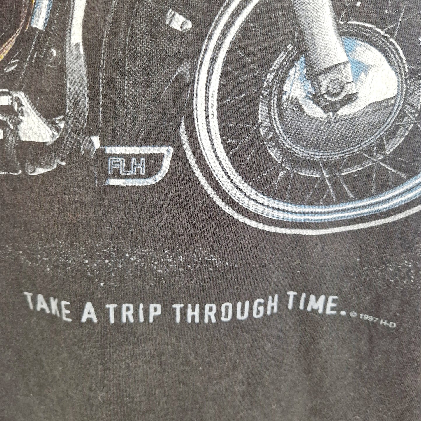 Einzigartiges und nachhaltiges Vintage T-Shirt Harley Davidson. Unique and sustainable vintage t-shirt harley davidson. Close-up 2.