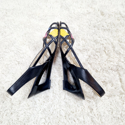 Einzigartige und nachhaltige Vintage Slingbacks mit Dreiecken. Unique and susustainable vintage slingbacks with triangles. Heels 2.