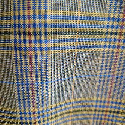 Einzigartiger und nachhaltiger, karierter Vintage Blazer in oliv-blau-rot.  Pattern.