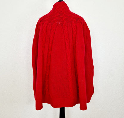 Einzigartiges und nachhaltiges Vintage Cape in rot. Unique and sustainable vintage cape in red. Back.