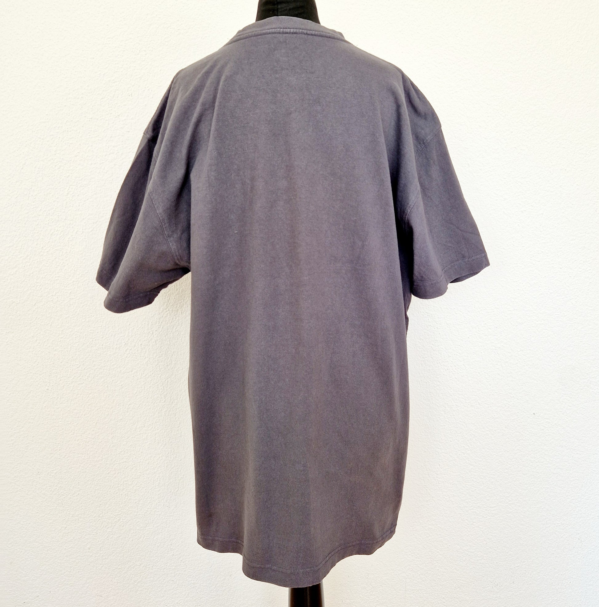 Einzigartiges und nachhaltiges Vintage T-Shirt in grau von Dickies. Unique and sustainable vintage t-shirt in grey from Dickies. Back.