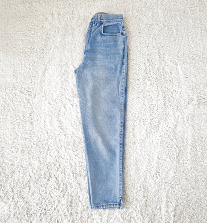 Hose, Jeans, mittelblau, Blumenstickerei, M