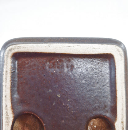 Einzigartige und nachhaltige Vintage Dose aus Keramik von Ruscha mit Blume. Mark