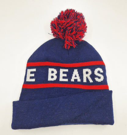 Einzigartige und nachhaltige Vintage Mütze/Beanie in dunkelblau-rot-weiss, Bellarine Bears. Unique and sustainable vintage beanie in dark blue-red-white, Bellarine Bears. Back.