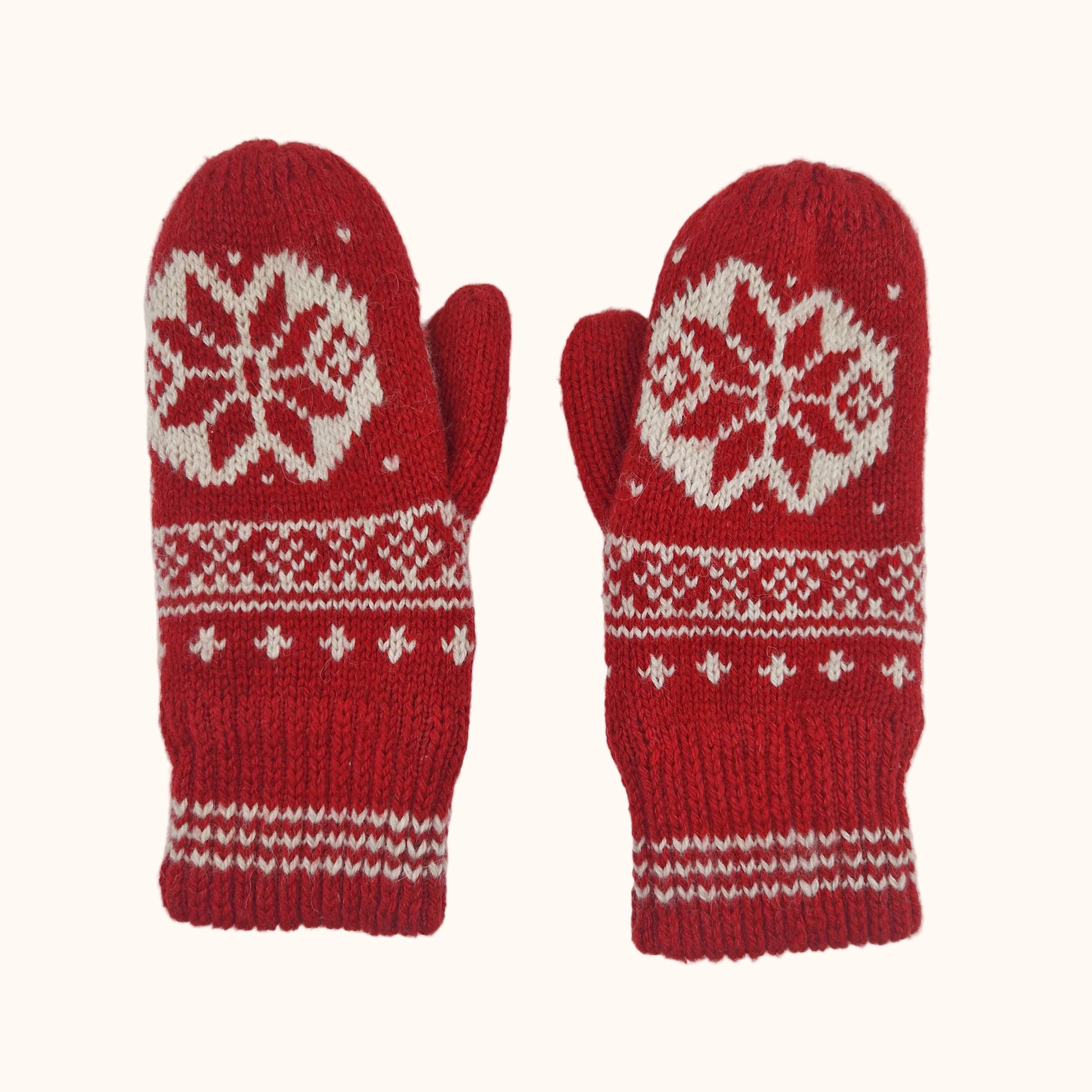 handschuhe norwegisch Einzigartige und nachhaltige Vintage Handschuhe, rot-weiss, Norwegermuster  / Zuerich Vintage Shop