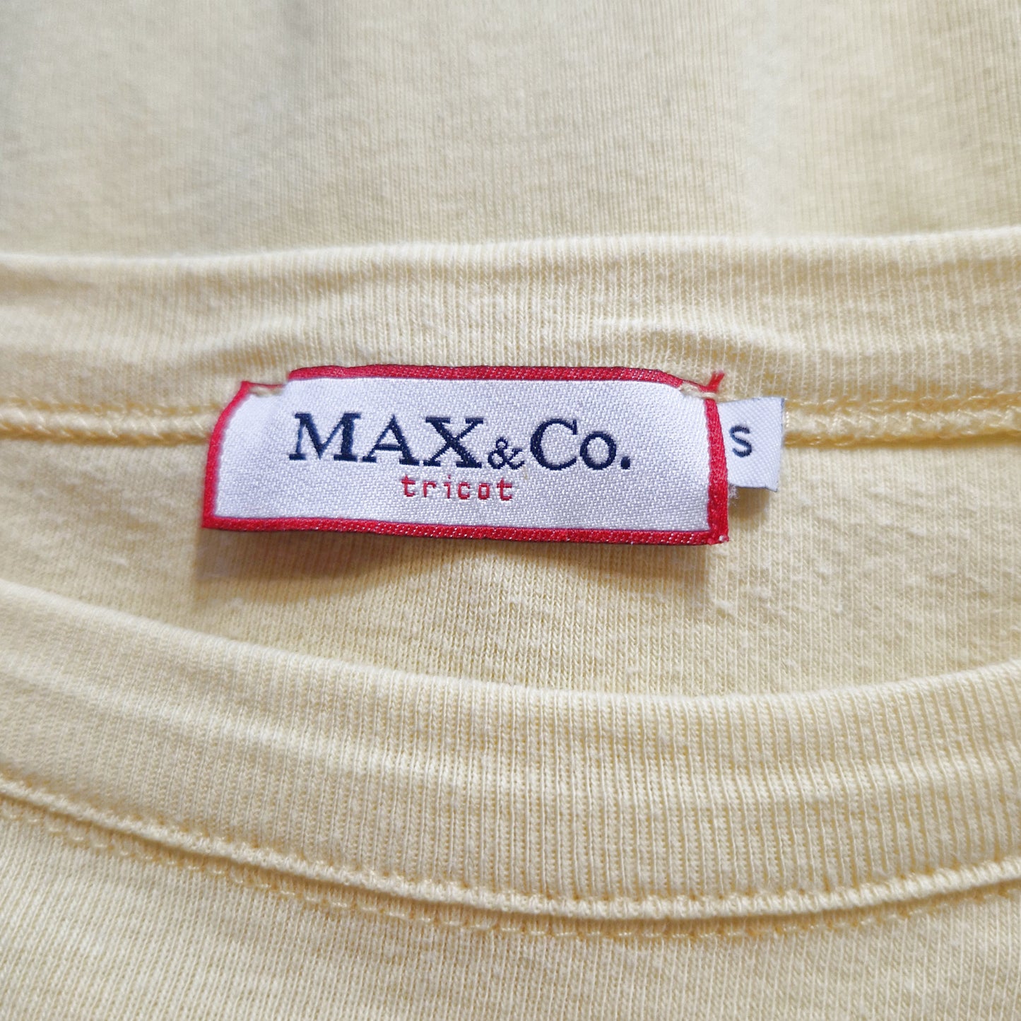 Einzigartiges und nachhaltiges Vintage Shirt in gelb, MAX & Co. Tag.