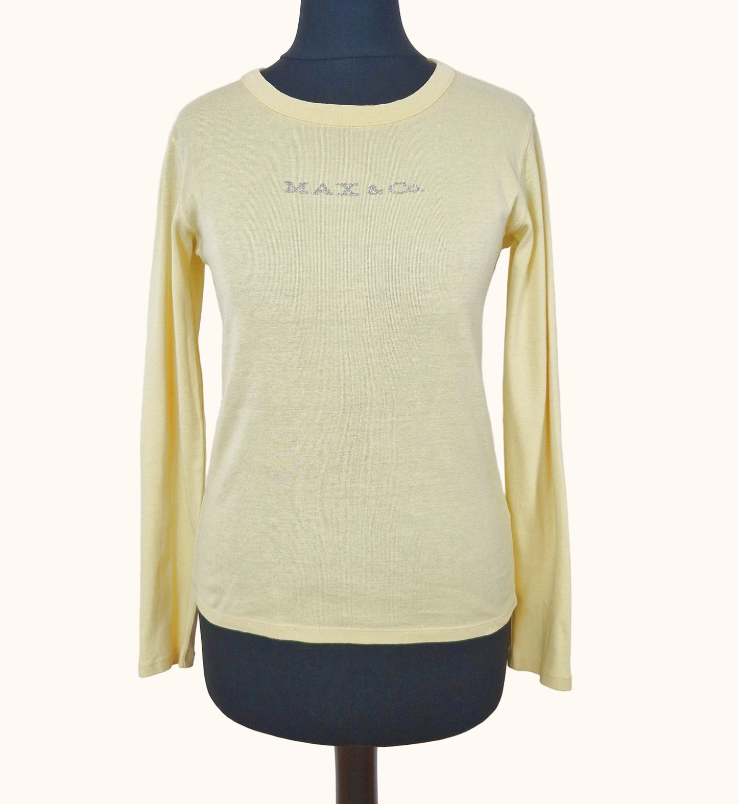 Einzigartiges und nachhaltiges Vintage Shirt in gelb, MAX & Co. Front.